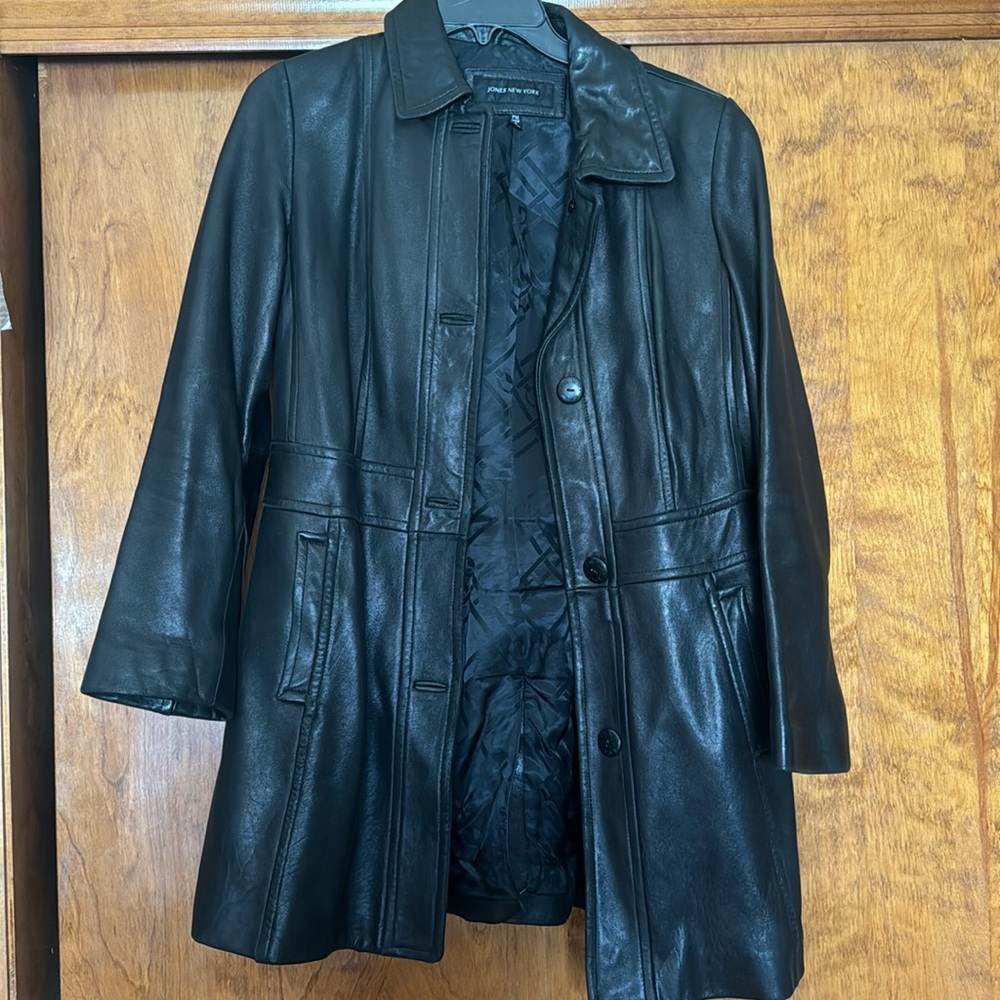 Jones New York Leather Coat